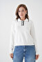 Women's Polo Button Detail Basic Knitwear Sweater 12338.Vrt - 4
