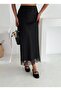 Lace Detail Satin Long Skirt - 3