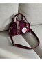 Adjustable Straps with Buckle Detail Suede Burgundy Women's Shoulder Bag Length25 Width15 - 2