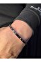 Men's Steel Bracelet - Luxury Italian Style with Name Engraving, Slim Design, for Lover, Spouse, Father