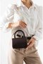 Women's Metal Gold Strap Hand and Shoulder Bag Brown - 2