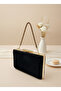 Black Gold Luxury Suede Chain Handle Women's Evening Dress Bag - 2
