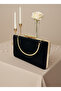 Black Gold Luxury Suede Chain Handle Women's Evening Dress Bag - 4