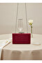 Burgundy Silver Luxury Suede Chain Handle Women's Evening Dress Bag - 7