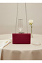 Burgundy Silver Luxury Suede Chain Handle Women's Evening Dress Bag - 3