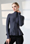 Mock Neck Modal Volanlı Slimfit Sporcu Ceketi/Finger-Inserted Double Pocket - 3