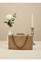 Nude Gold Luxury Suede Chain Handle Women's Evening Dress Bag - 5