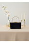 Black Gold Luxury Suede Chain Handle Women's Evening Dress Bag - 3