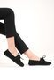 Women's Black Suede Daily Casual Classic Lace-Up Detail Loafer Ballet Shoes - 4