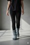 Wellsoft Plush Knee High Home Socks Long Socks Booties Winter Unisex Anthracite Gray - 4