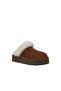 Tan Genuine Suede Leather Fur Heeled Women's Slippers Thermo Sole Platform - 2