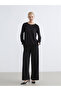 Black bicycle collar ruffled blouse - 2
