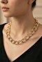 Gold Color Cutout Model Long Chain Necklace – Elegant and Modern Design