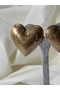 Earrings Metal Large Heart Model Engraved Gold - 2