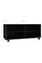 TV Cabinet with Castors Black 90x35x35 cm Engineered Wood - 5