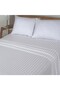 Mertim Home Textile White Striped Cotton Satin Single Fitted Sheet Set