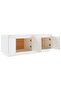 TV Cabinet White 110x34x40 cm Solid Wood Pine - 5