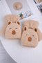 Cute Capybara Pattern Plush Fingerless Women's Gloves – Winter Warm Hand Warmer