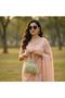 Mint Green Embroidered Potli Bag with Pearl Handle & Beaded Drawstring