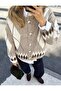 Special Production Diamond Pattern Knitwear Women's Cardigan - 3