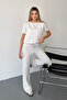Women's Short Sleeve 3-Thread Basic Sweatshirt Gray - Ms0001429 - 3