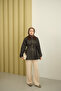 Women's Collar Velvet Trench Coat Brown - 5