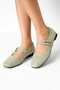 Women's Suede Ballet Flats with Upper Belt, Double Buckle, Double Strap Buckled Suede - 7