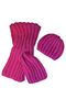 - Emine 9106 6535 Hand Knitted Beanie and Scarf Set - Pink - 4