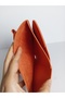 Women's Orange Faux Leather Multi-Pocket Wallet with Wrist Strap - 6
