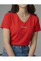 Women's V-Neck Classical Printed Regular Fit T-Shirt - 2