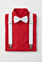 Children's White Adjustable Suspender Bow Tie Set - April 23 October 29 November 10 Show - 2