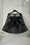 Beaded Lace Girls' Baby Puffy Black Dress