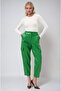 Green Cargo Pocket Detailed Leather Carrot Trousers 0104 R3-G-K1 - 6