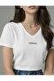Women's V-Neck Classical Printed Regular Fit T-Shirt - 2