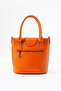 100% Genuine Leather Women's Orange Hand and Shoulder Bag - Handmade Italian Style Crossbody Model - 6