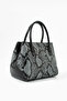 100% Genuine Leather Women's Black Snake Hand and Shoulder Bag - Handmade Italian Style Crossbody Model - 4