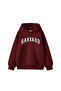 Harvard V2 Printed Oversized Unisex Claret Red Hoodie
