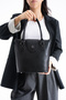 100% Genuine Leather Women's Black Hand and Shoulder Bag - Handmade Italian Style Crossbody Model - 2