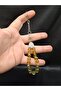 Yellow Color Glass 15-Piece Rosary Keychain - 2