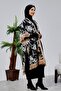 Beard Patterned Tassel Tricot Poncho - 4