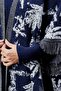 Beard Patterned Tassel Tricot Poncho - 2