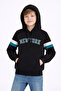 Atabay 270-10-25 Boy's Hooded Sweatshirt New York Printed Pockets 3 Threads Shd 9/12 Years - 2
