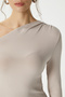 Women's Maje Lux Touch Shoulder Detail Beige Blouse - 2