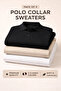 Men's Winter Polo Collar 3-Piece Knit Sweater