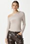 Women's Maje Lux Touch Shoulder Detail Beige Blouse
