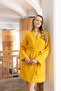 Waffle Pike Women's Bathrobe Mustard 100% Cotton - 3