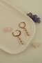 Stone Dangle Waterway Earrings |   Mini Hoop Zircon Stone Rose Gold Earrings - 6