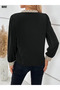 New Season Women's V Neckline Long Sleeve Patterned Crepe Blouse - 5