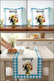 Spring Themed Hello Spring Velvet Throw Pillow Cover and Table Runner Set Digital Printing