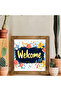 One-Piece Real Wood Framed Decorative Painting Square Welcome